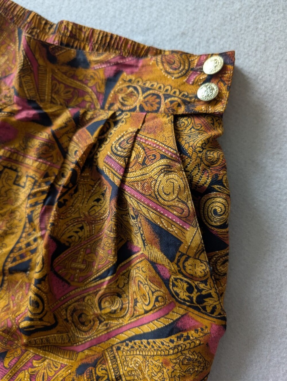 Vintage Maximalist High Waisted Baroque Print Trousers Mob Wife Sz 10 Medium - Picture 8 of 15